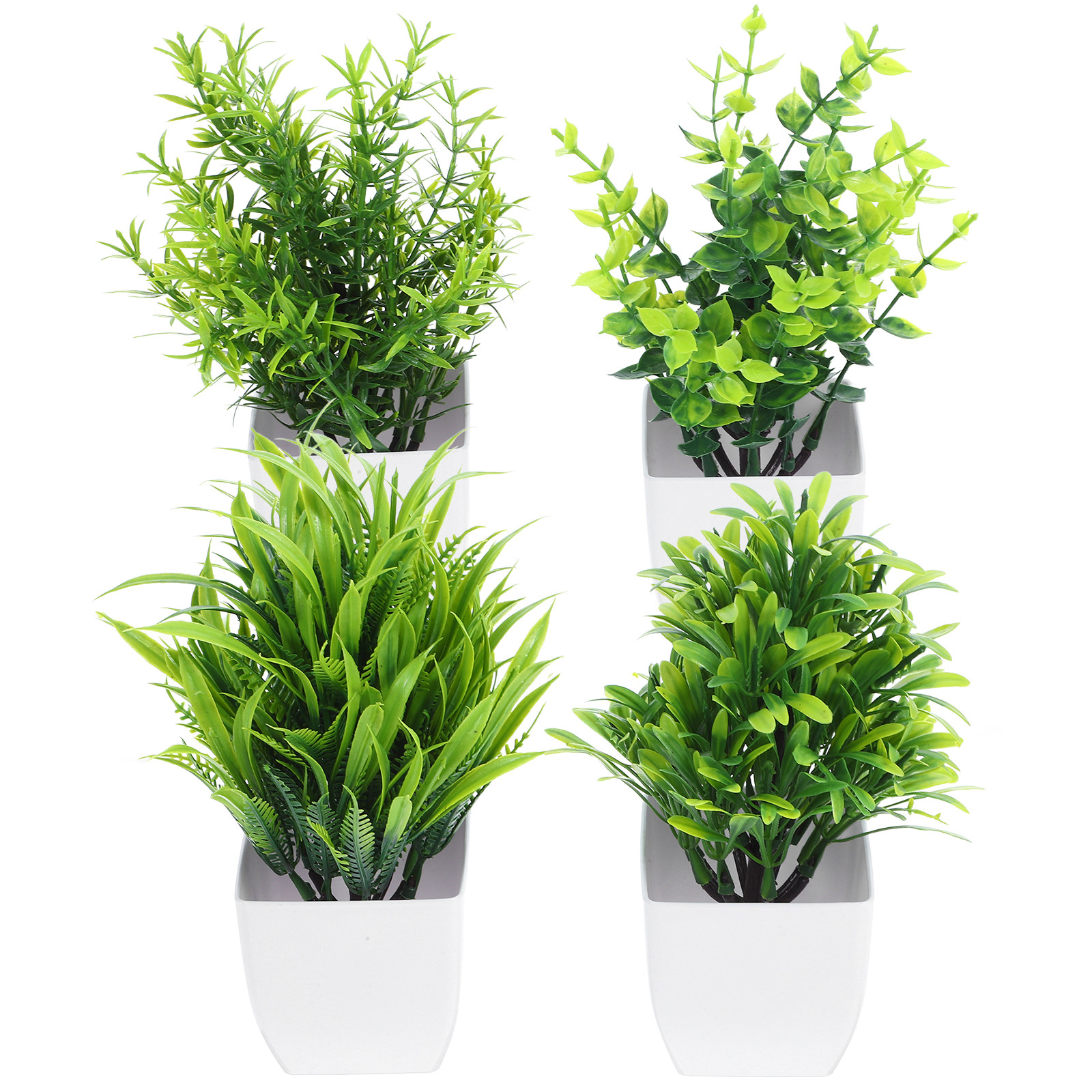 Bonsai Garden Cafe - 4Pcs Artificial Potted Plant Bonsai Decor