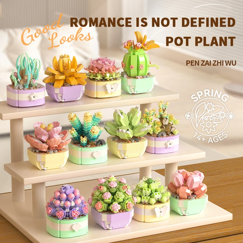 Flower Succulents Building Blo - Bonsai Garden Accessories บทวิจารณ์และราคา