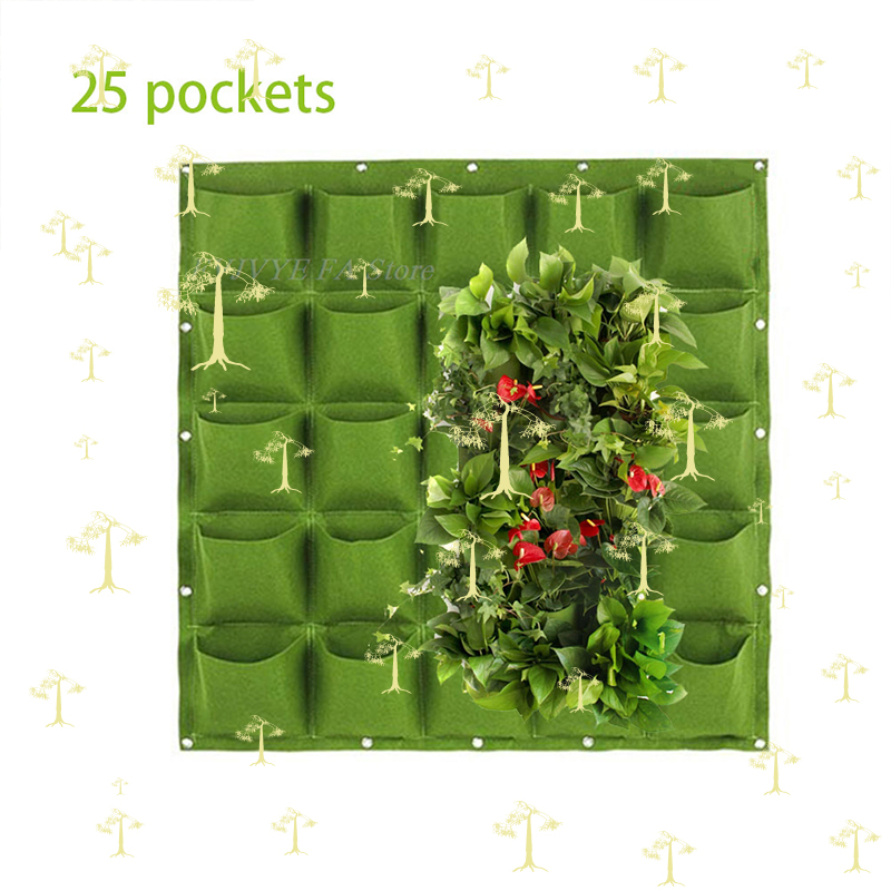 25 Pockets Wall Hanging Planti - Bonsai Vertical Garden บทวิจารณ์และราคา