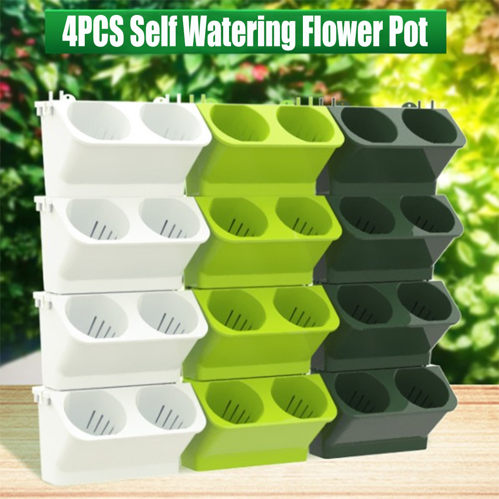 4 pcs Self Watering Flower Pot - Bonsai Vertical Garden บทวิจารณ์และราคา